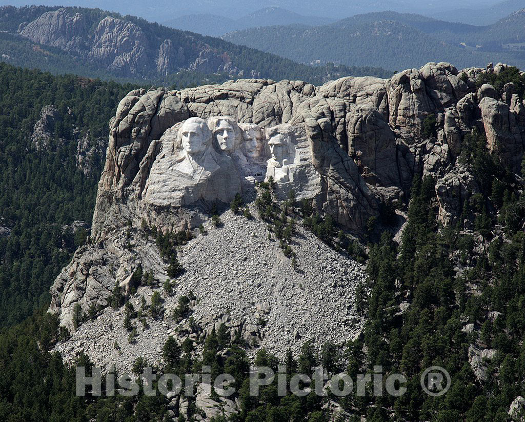 Keystone, SD Photo - Aerial view, Mount Rushmore, near Keystone, South Dakota