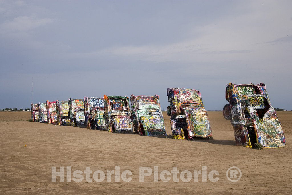 Amarillo, TX Photo - Ant Farm Cadillac car Art, Route 66, Amarillo, Texas