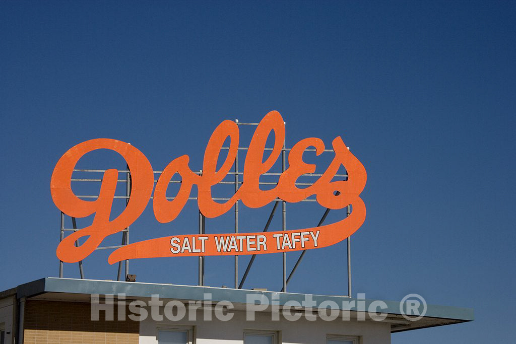 Rehoboth Beach, DE Photo - Dolles Salt Water Taffy sign, Rehoboth Beach, Delaware