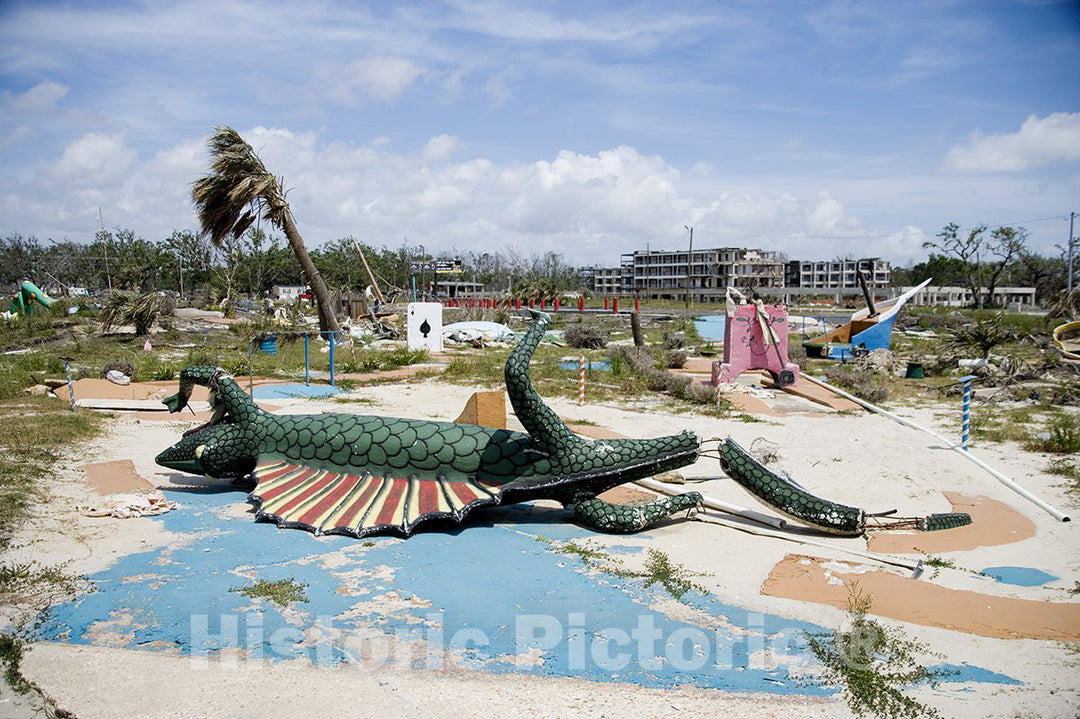 Biloxi, MS - 16x24 Photo - Broken Miniature Golf Pieces in The Ruins of Biloxi, Mississippi-