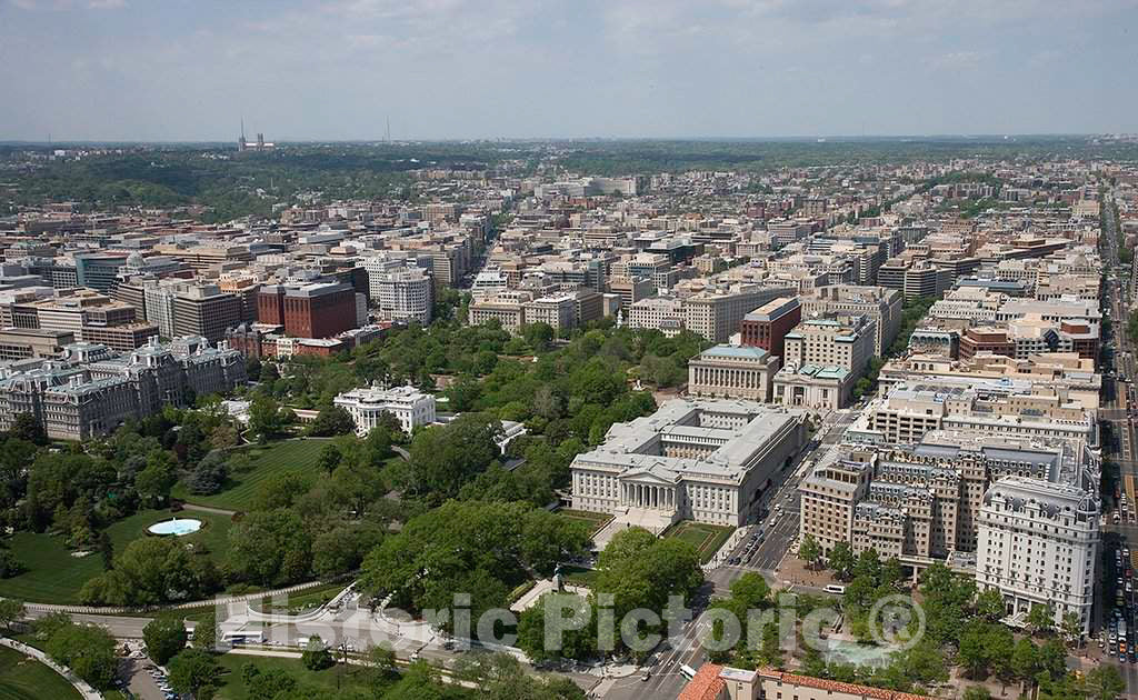 Photo - Aerial View of Willard Hotel, White House, and Downtown Washington, D.C.- Fine Art Photo Reporduction