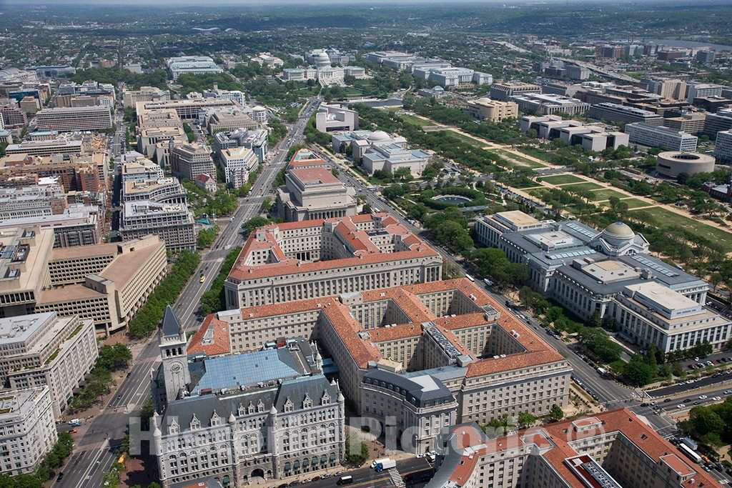 Photo - View of Pennsylvania Avenue and Federal Triangle, Washington, D.C.- Fine Art Photo Reporduction