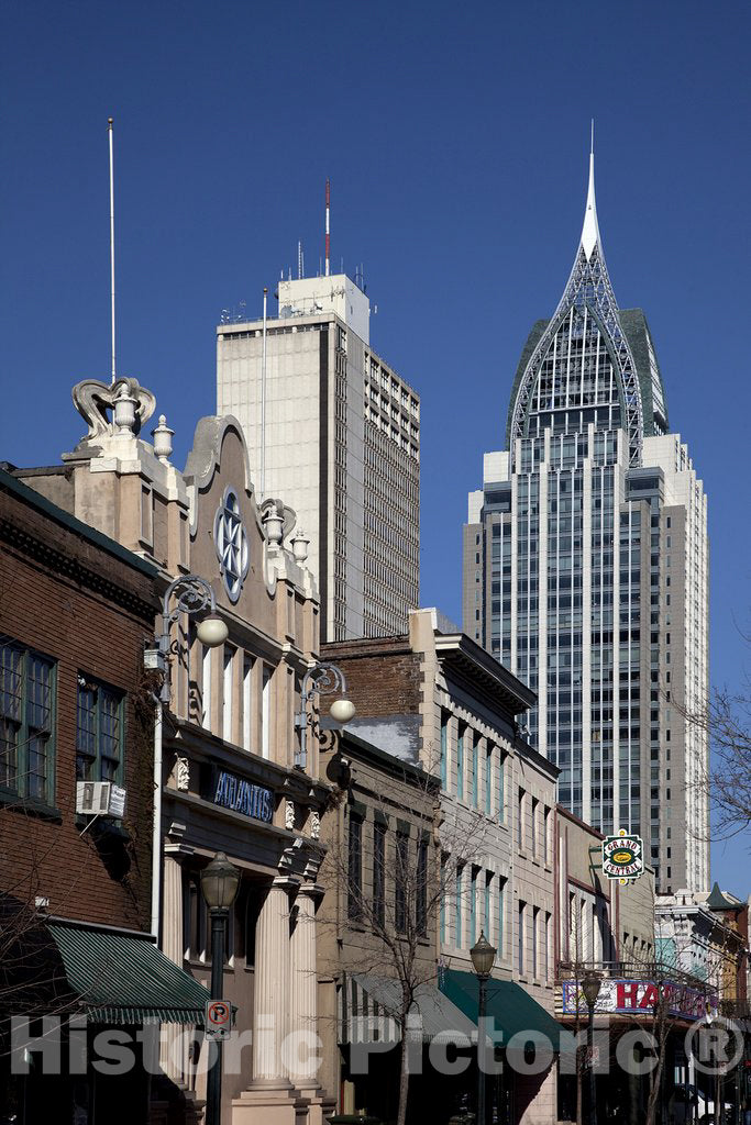 Mobile, AL Photo - Dauphin Street cast Iron and The RSA Tower, Mobile, Alabama