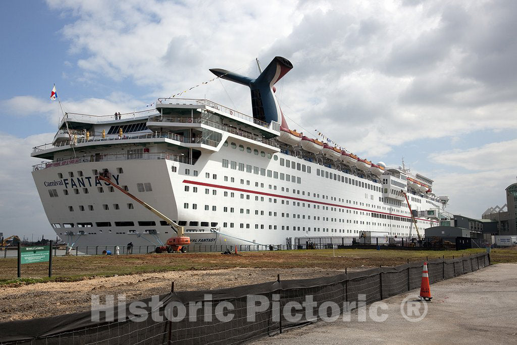 Mobile, AL Photo - Large cruise ship picks up passengers at a loading dock a block away from downtown Mobile, Alabama