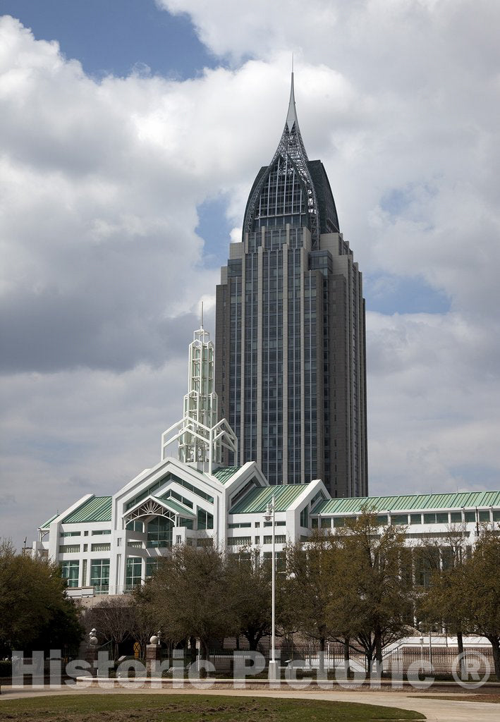 Mobile, AL Photo - Convention Center and RSA Tower Stand Tall Against The Beautiful Sky in Mobile, Alabama