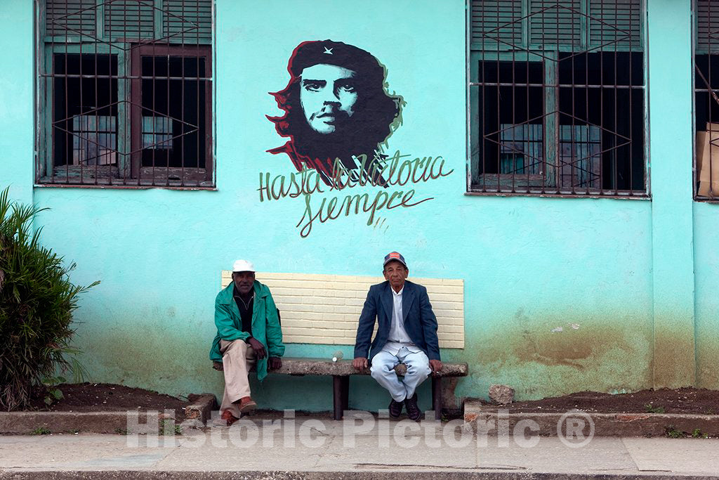 Photo - Revolutionary Signs at a Bus Stop Right Outside Havana, Cuba- Fine Art Photo Reporduction