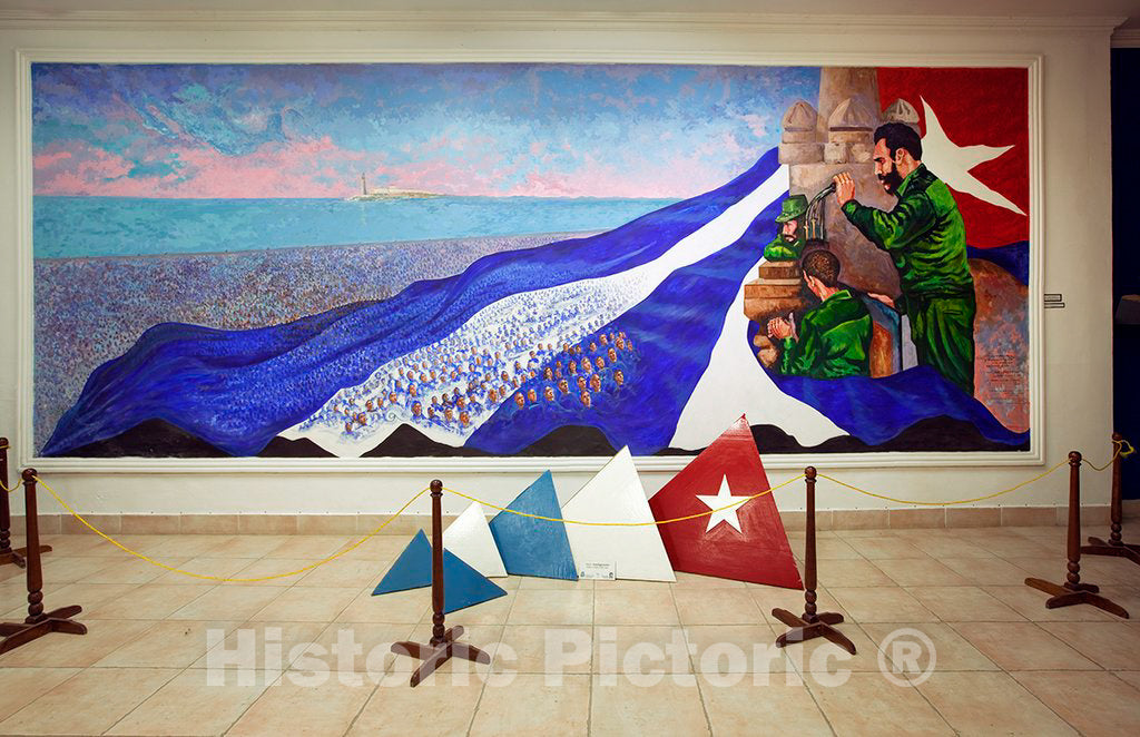 Photo - Oil Painting of Fidel Castro at a Revolution Museum in Havana, Cuba- Fine Art Photo Reporduction