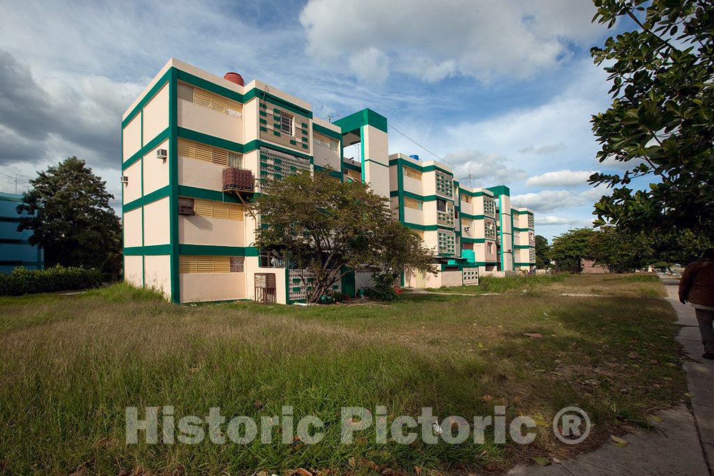 Photo - Modern apartment building in the Miramar section of Havana, Cuba- Fine Art Photo Reporduction