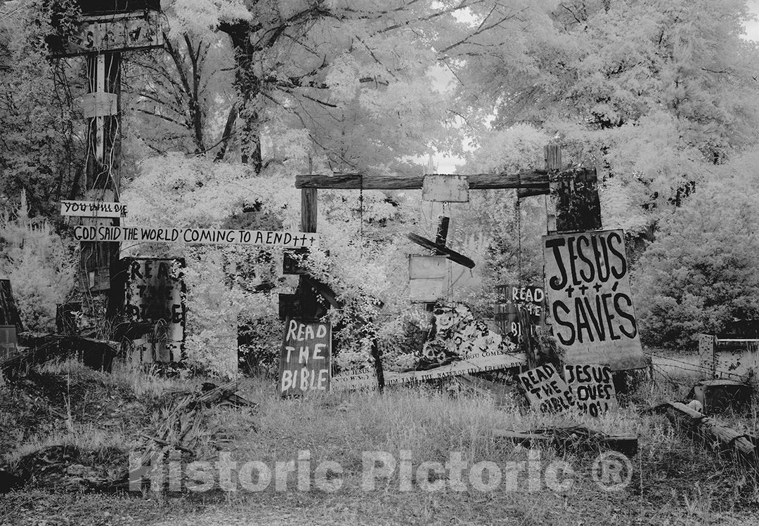 Prattville, AL Photo - Rough Wooden Crosses and Peeling Hand-Lettered Signs