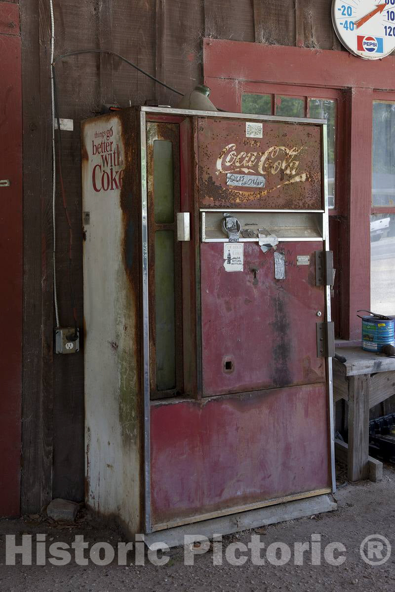 Photo - Old Coca-cola Machine at a Gas Station in Historic Stockton, Alabama- Fine Art Photo Reporduction