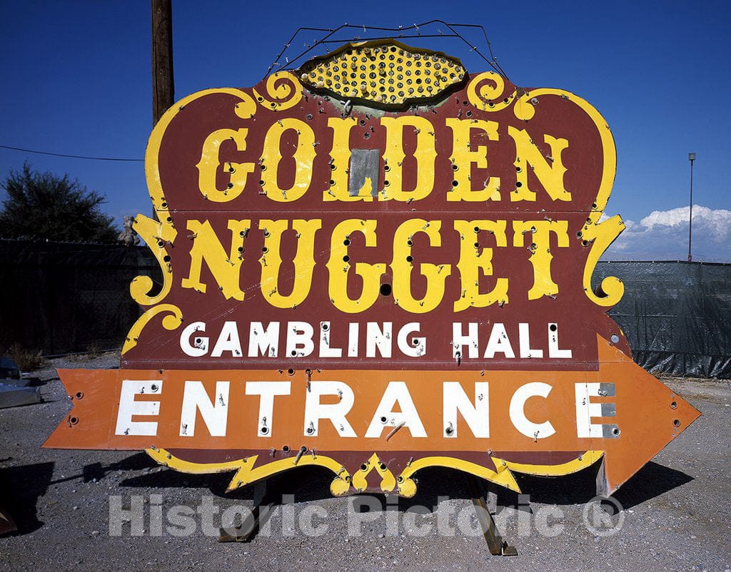 Las Vegas, NV Photo - Golden Nugget historic casino sign in the Neon Boneyard, Las Vegas, Nevada