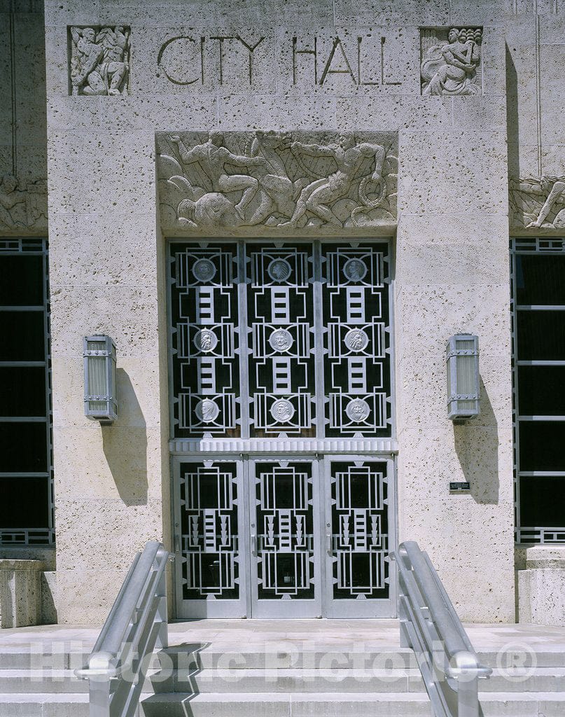 Houston, TX Photo - City Hall Entrance Details, Houston, Texas