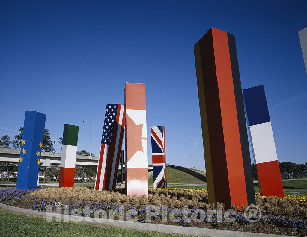 Houston, TX Photo - Flag art, Bush Airport, Houston, Texas