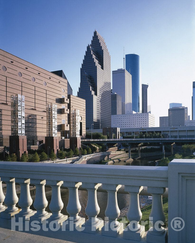 Houston, TX Photo - View of the Gus S. Wortham Center and skyline, Houston, Texas