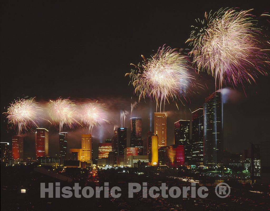 Houston, TX Photo - Fireworks Over Houston, Texas