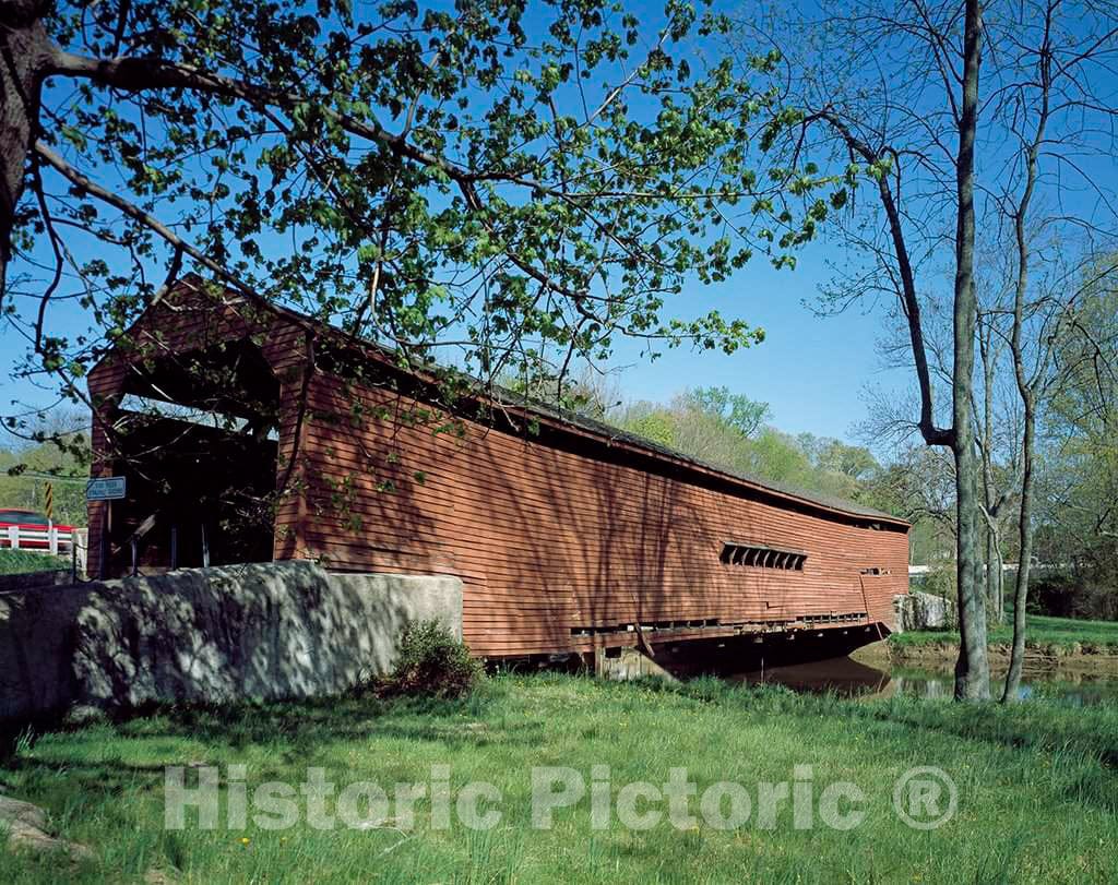 Photo - Gilpin's Falls covered bridge in Cecil County, Maryland, was built about 1860- Fine Art Photo Reporduction