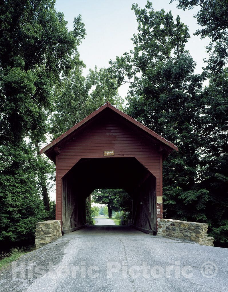 Thurmont, MD Photo - Roddy Road Covered Bridge Near Thurmont in Frederick County, Maryland, Built About 1850