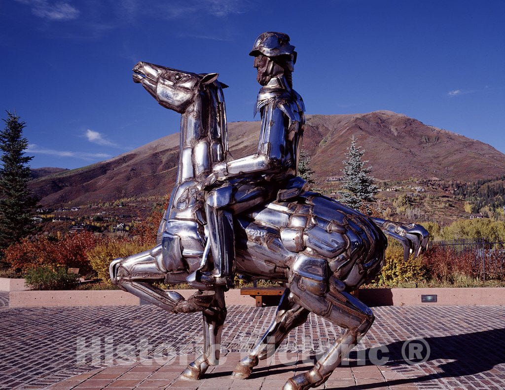 Aspen, CO Photo - Lou Wille's 'Bumper Art' Made from Automobile Bumpers, Such as This Statue in Aspen, can be Found in Several Colorado Towns