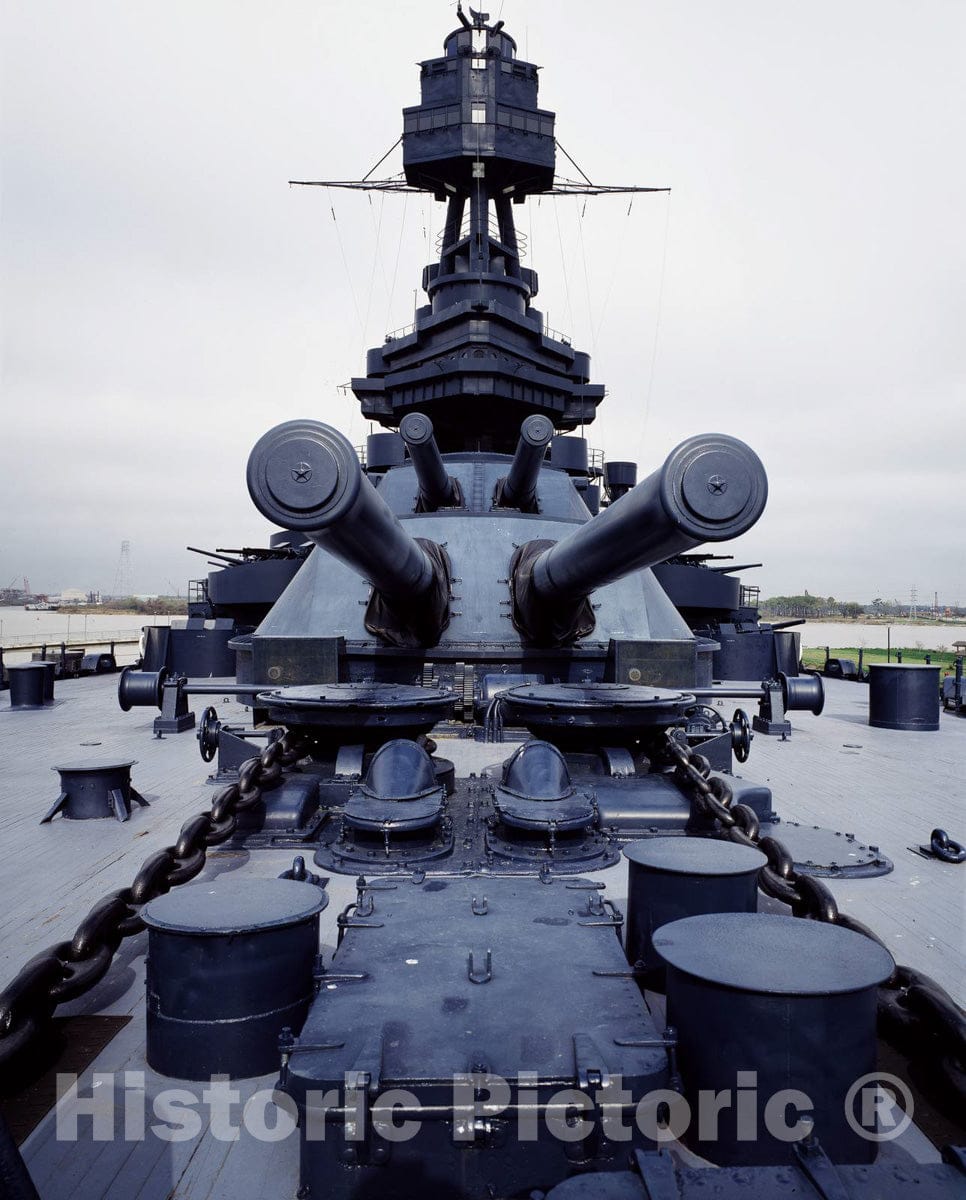 Houston, TX Photo - Battleship Texas, commissioned in 1912 and Now moored in Houston, Texas