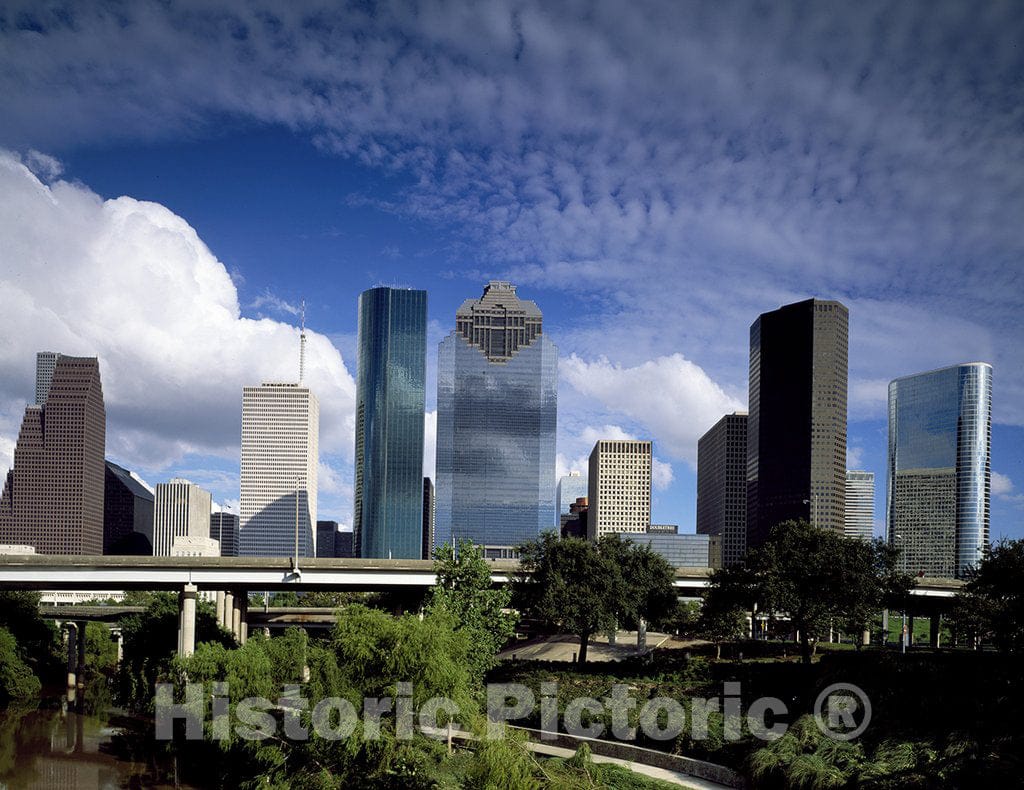 Houston, TX Photo - Skyline of Houston, Texas, Above Sam Houston Park, The city's Oldest