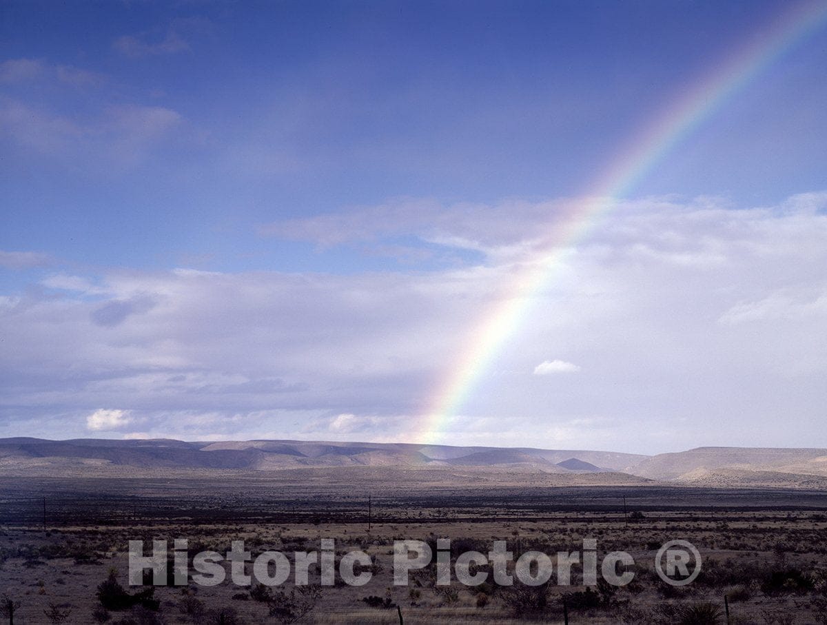 Texas Photo - Rainbow Over The west Texas Prairie