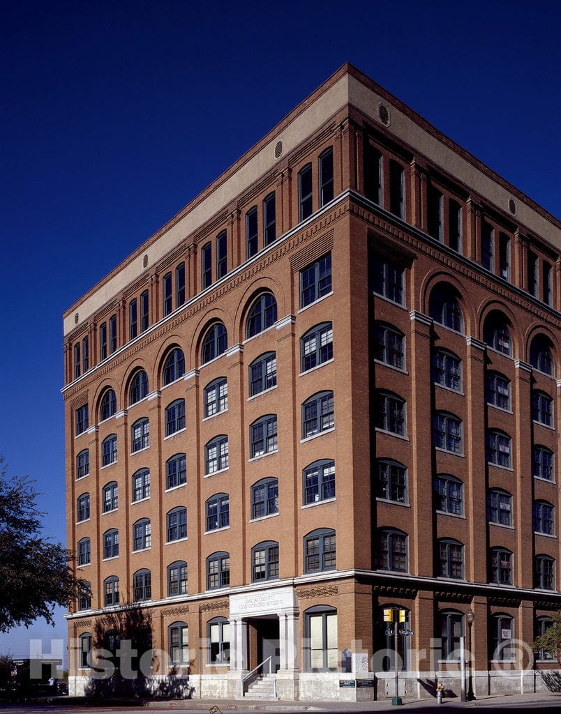 Dallas, TX Photograph - View of the Texas School Book Depository in Dallas, Texas, from which, according to the Warren Commission, Lee Harvey Oswald killed President John F. Kennedy in 1961