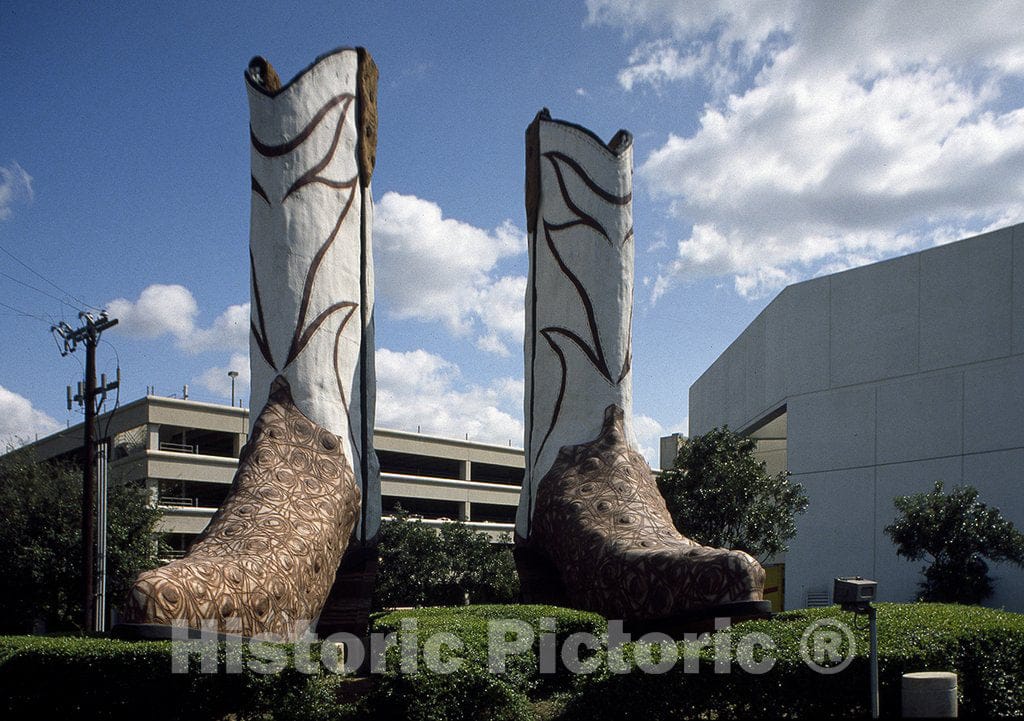 San Antonio, TX Photograph - Everything is Bigger in Texas. These Giant Cowboy Boots Created in The Late 1970s, Called The Giant Justins are 40 feet Tall and 35 feet from Toe to Heel.