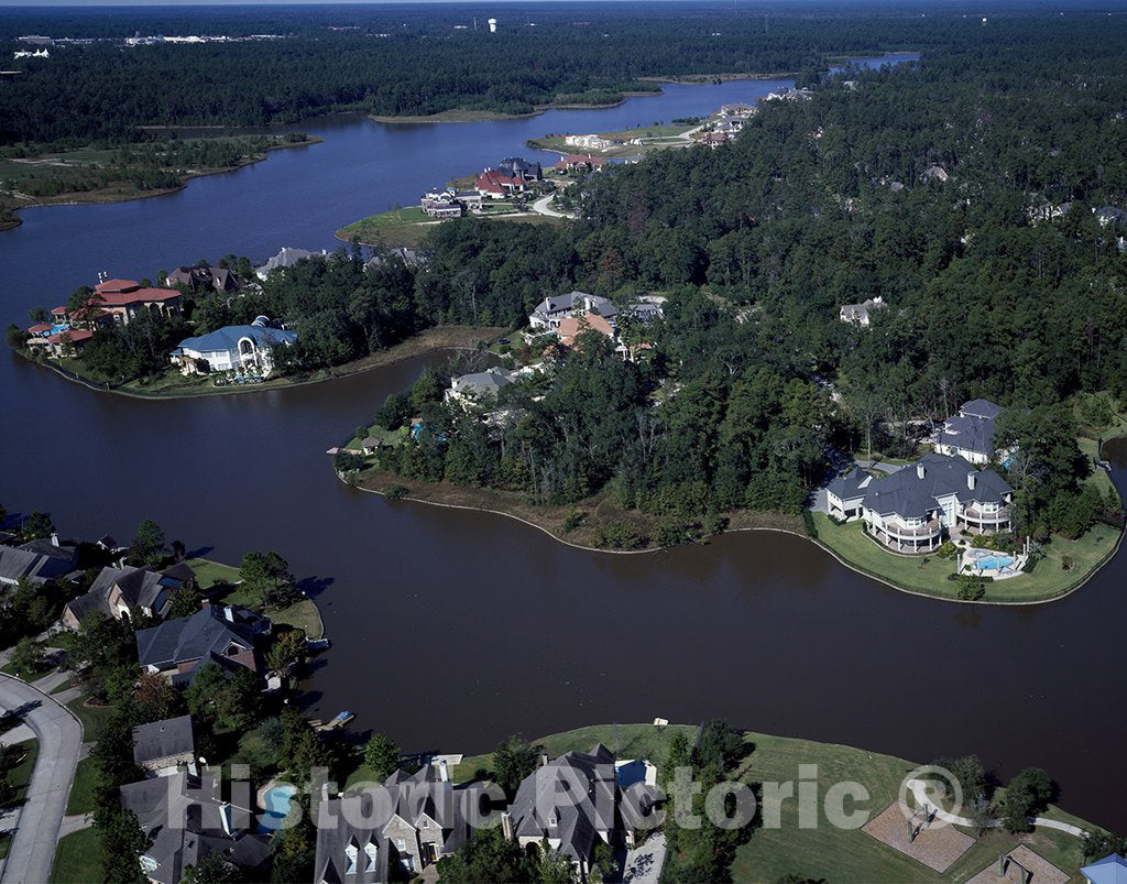 Houston, TX Photo - Aerial View of a Waterfront Community in Houston, Texas