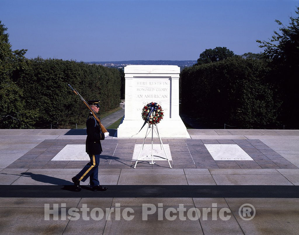 Arlington, VA Photo - Guard at The Tomb of The Unknowns at Arlington National Cemetery, Arlington, Virginia