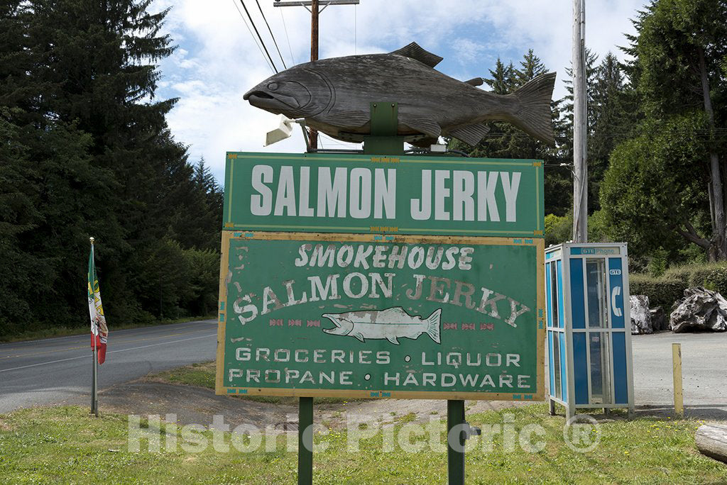 California Photo - Salmon Jerky Sign in Northern California