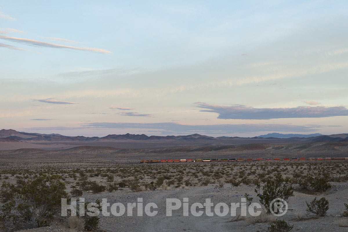 Barstow, CA Photo - Train Across The Desert Near Barstow, California