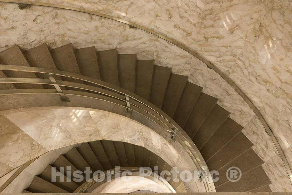 Austin, TX Photo - Stairs from Above. U.S. Court House, Austin, Texas