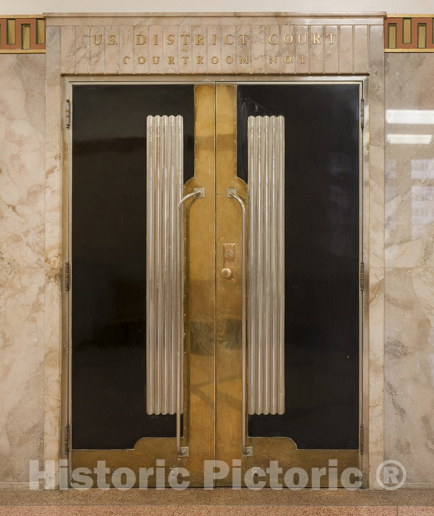 Austin, TX Photo - Courtroom Door at U.S. Court House, Austin, Texas