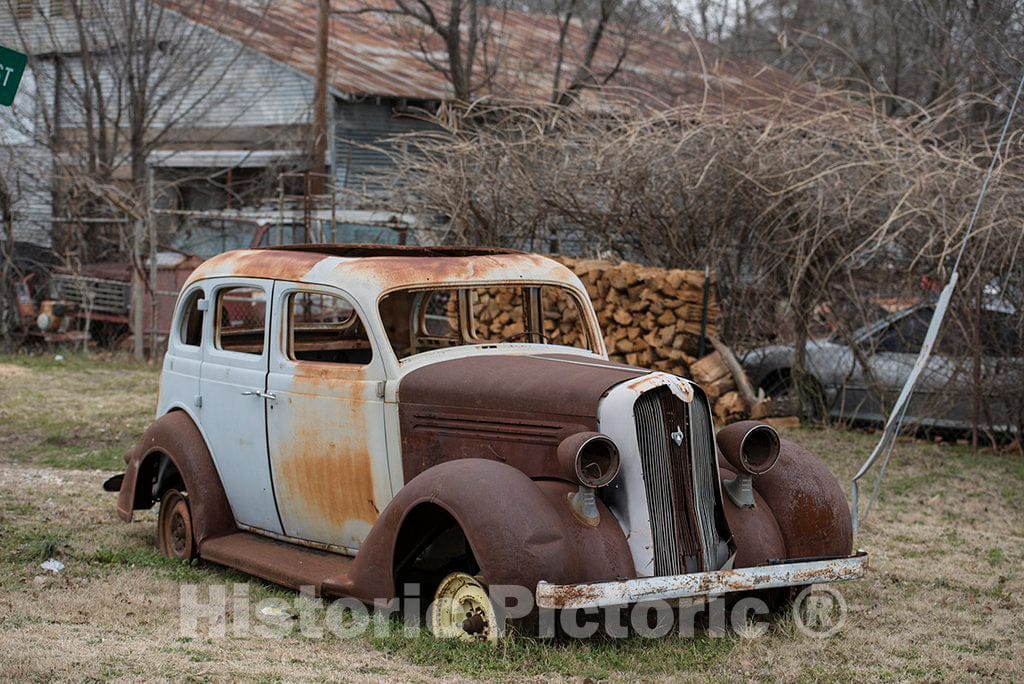 Photo - Whoever owns this car hasn't driven it in awhile. Bogota, Texas- Fine Art Photo Reporduction