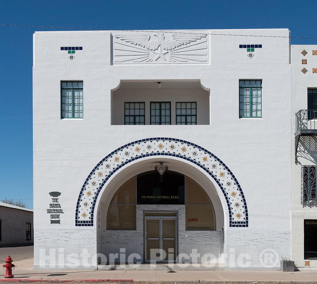 Photo - A onetime Bank buiding, Now an Architect's Headquarters, in Marfa, a Surprising City in Presidio County, Texas- Fine Art Photo Reporduction