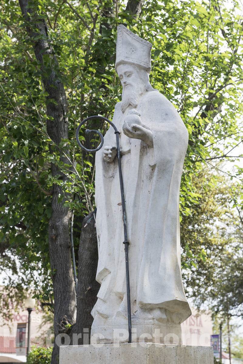 Photo - Statue of Saint Augustine, Patron Saint of Laredo, Texas, erected, Thanks to Public contributions, in San Agustin Plaza in 1969- Fine Art Photo Reporduction