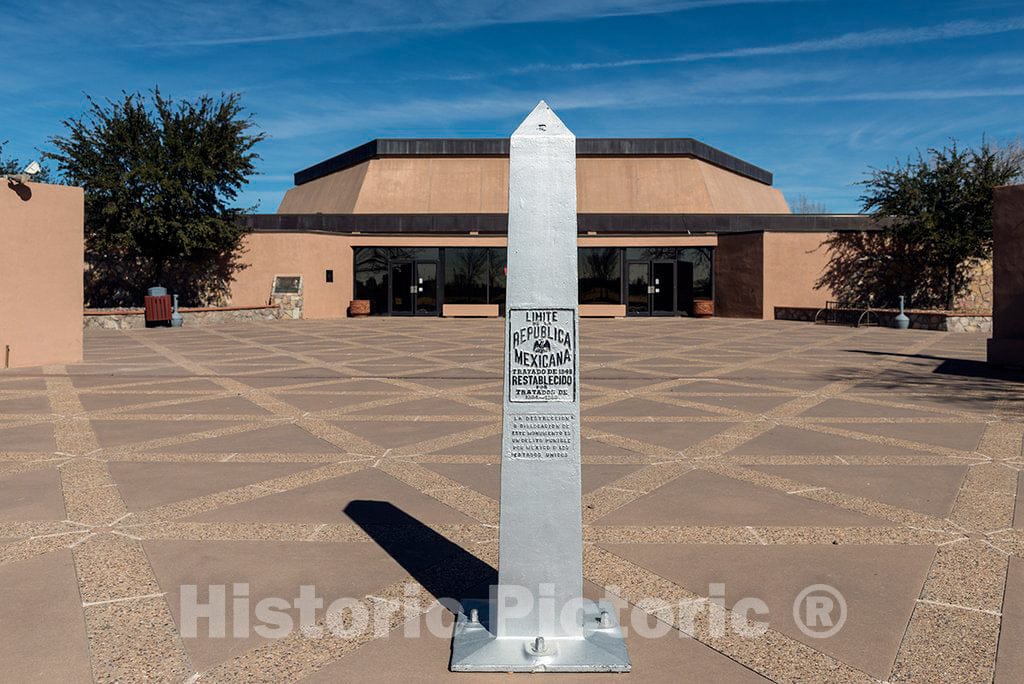 Photo - Marker at The Chamizal National Memorial, Located in El Paso, Texas, Along The United States-Mexico International Border- Fine Art Photo Reporduction