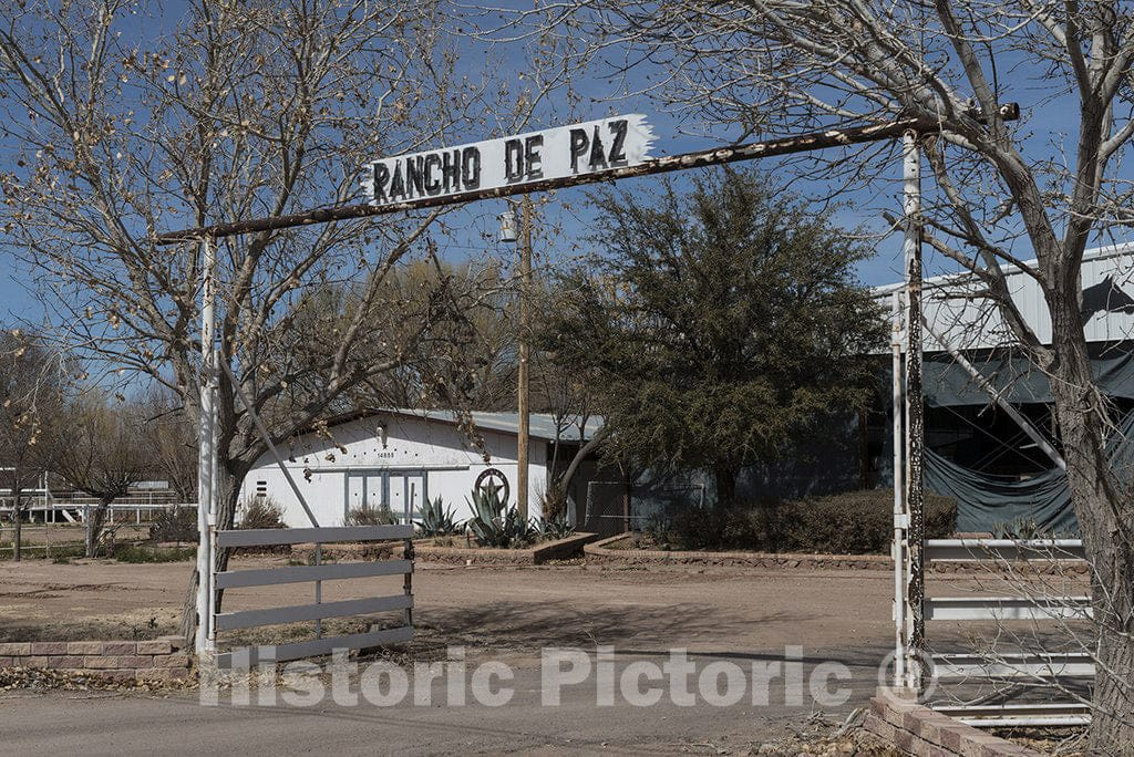 El Paso County, TX Photo - Ranch Entrance Between The Towns of San Elizario and Fabens in El Paso County, Texas