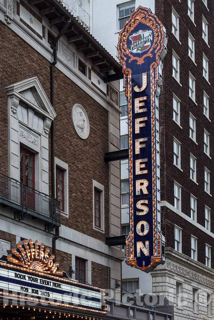 Photo - Marquee Jefferson Theatre, Beaumont, Texas- Fine Art Photo Reporduction