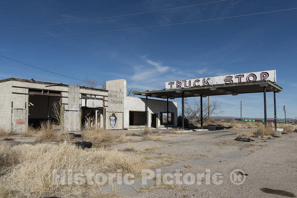 Sierra Blanca, TX Photo - Deserted Truck Stop in Sierra Blanca, Made a Virtual Ghost Town When The Interstate Highway bypassed it in Hudspeth County, Texas