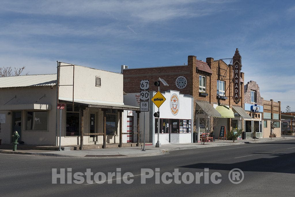 Alpine, TX Photo - Street Scene in Downtown Alpine, Texas