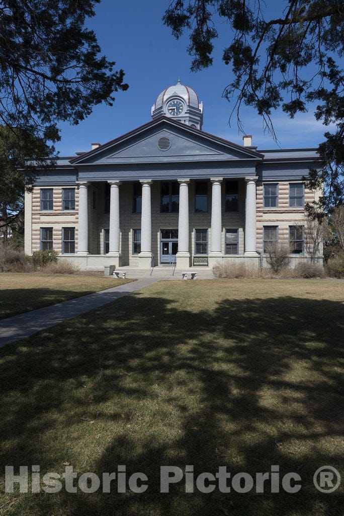 Fort Davis, TX Photo - The 1910 Classical Revival Jeff Davis County Courthouse. Fort Davis, Texas