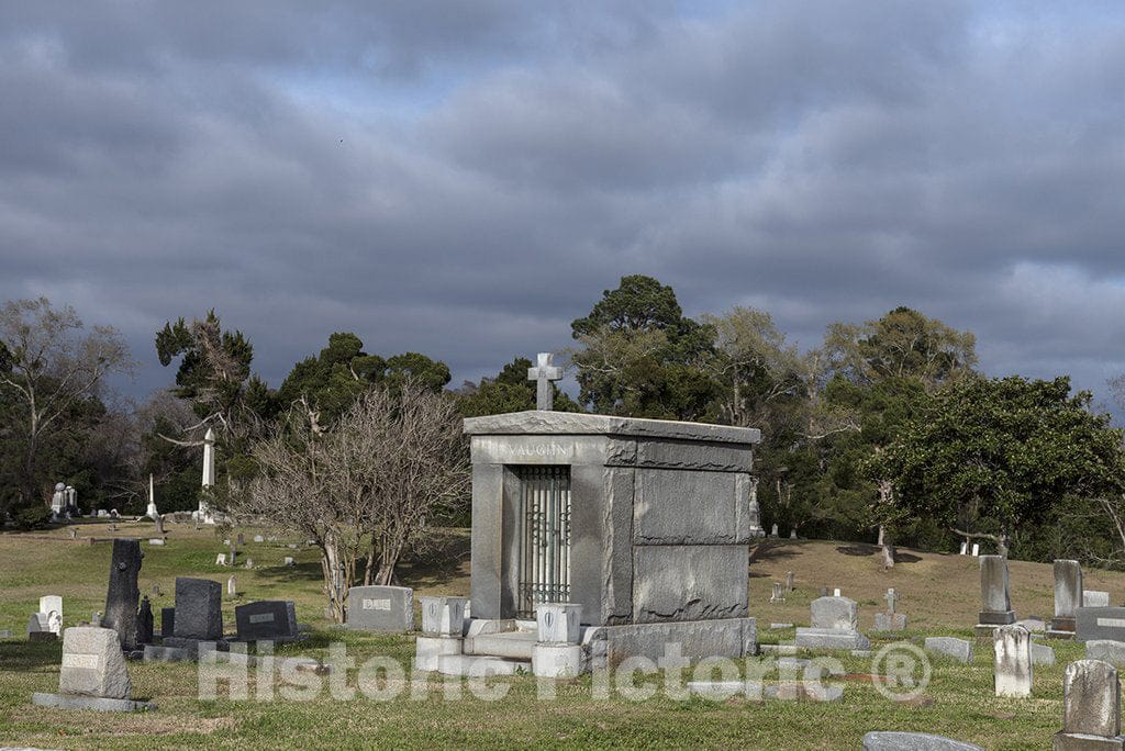 Beaumont, TX Photo - Tombstones and Other Markers at The Magnolia Cemetery in Beaumont, Texas