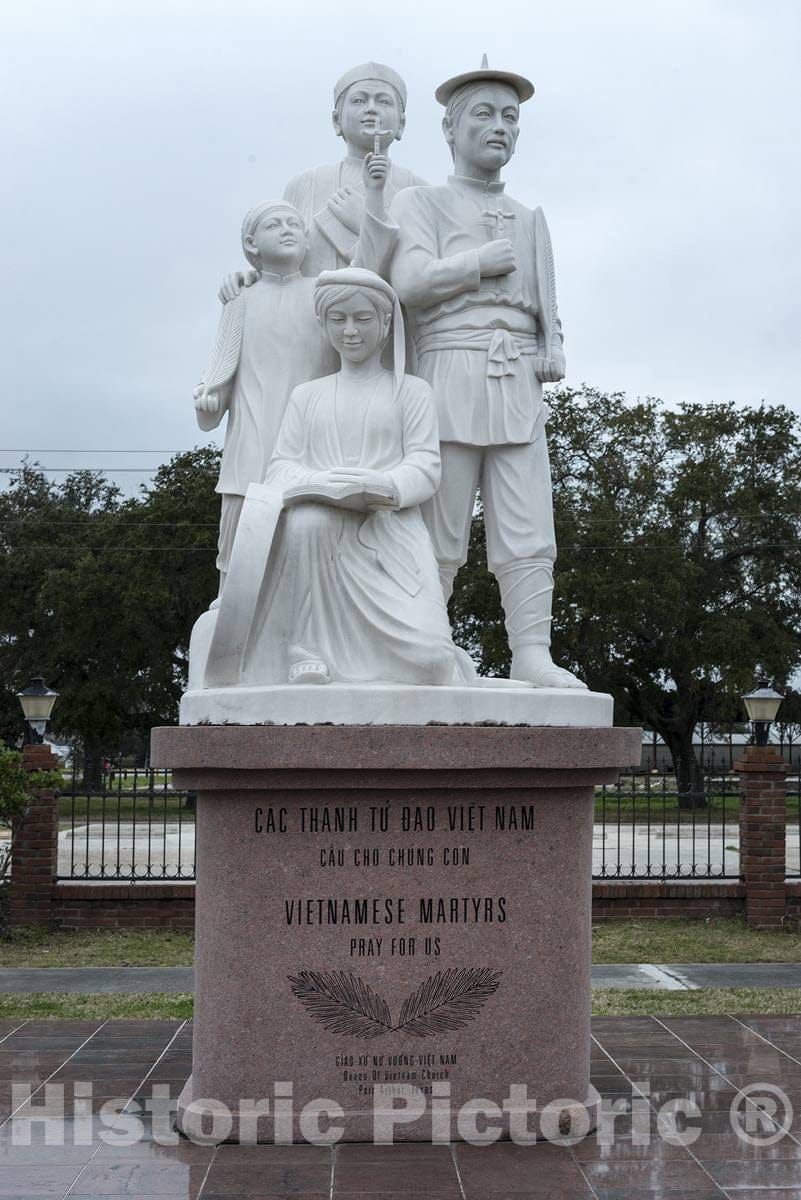 Photo - Statue to (South) Vietnamese Martyrs in a Hoa-Binh (Area of Peace) in Port Arthur, Texas- Fine Art Photo Reporduction