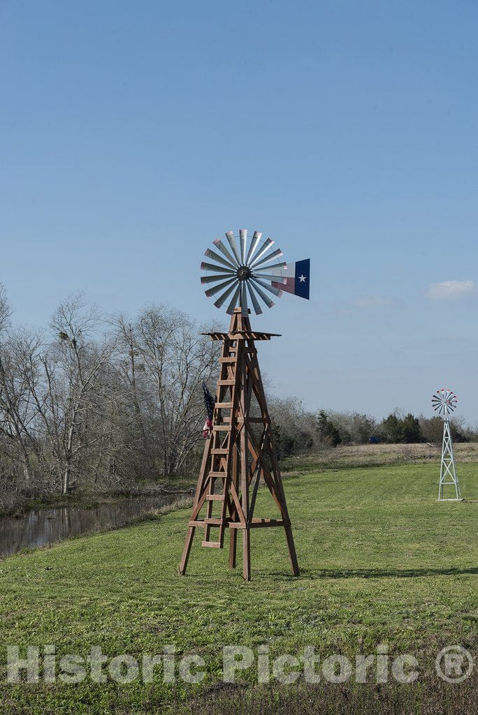 Washington County, TX Photo - Windmill in Rural Washington, County, Texas, Near The Town of Chappell Hill