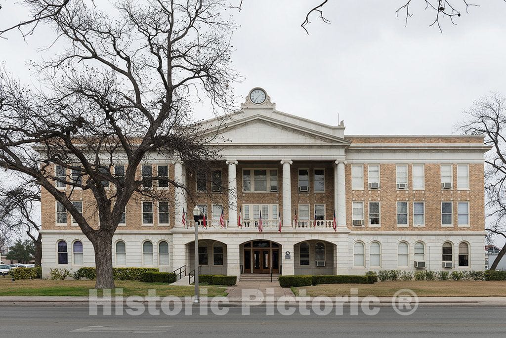 Photo - The Uvalde County Courthouse in Uvalde, Texas, was Built in 1928 in Neoclassical Design- Fine Art Photo Reporduction