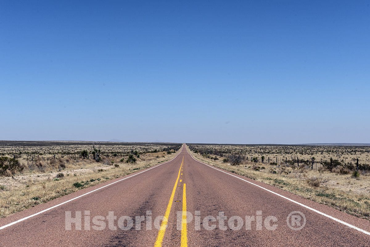 Hudspeth County, TX Photo -Forever View Down Texas Farm Road 1111-