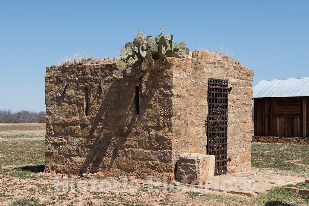 Photo - The Restored Civil Jail at The Fort Griffin townsite, Near The U.S. Army's Frontier Post of Fort Griffin in Shackelford County, Texas- Fine Art Photo Reporduction