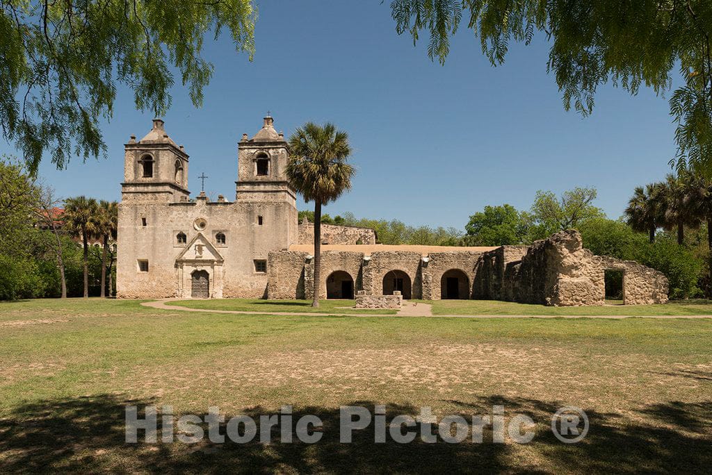 Photo- Mission Nuestra Senora de la Purisima Concepcion de Acuna, Better Known as Simply Mission Concepcion Today, is one of Four Surviving Spanish Missions in San Antonio, Texas