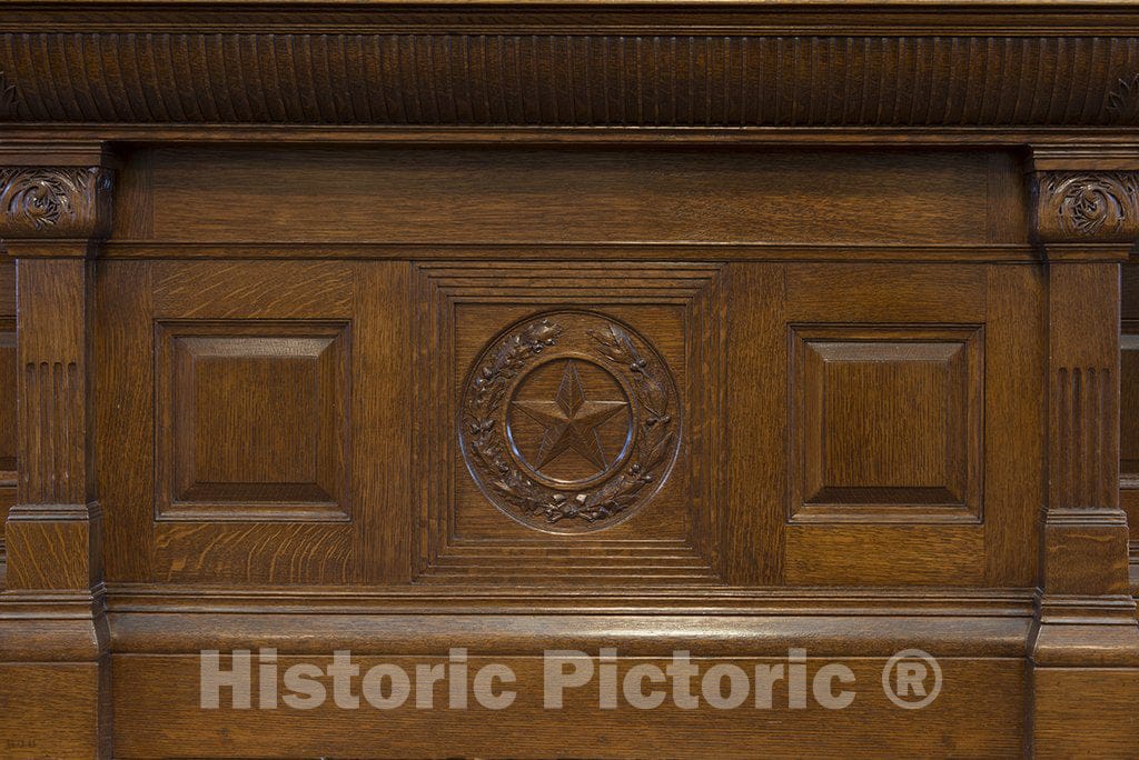 Austin, TX Photo - Lone Star Detail from The speaker's Desk in The House of Representatives Chamber in The Texas Capitol, Austin, Texas